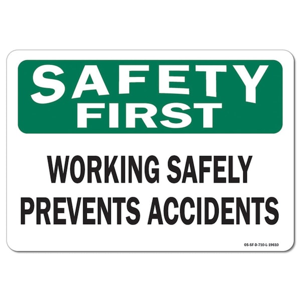 OSHA, Working Safely Prevents Accidents, 5in X 3.5in, 10PK, 3.5" W, 5" L, Landscape, PK10
